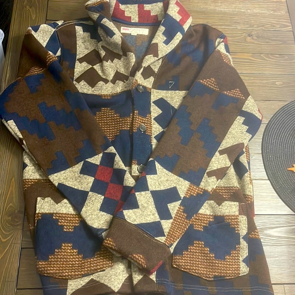 Mens Levi button up sweater
